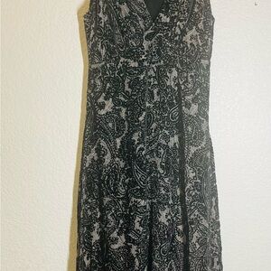 Michael Kors Black and Gray Paisley Maxi Dress